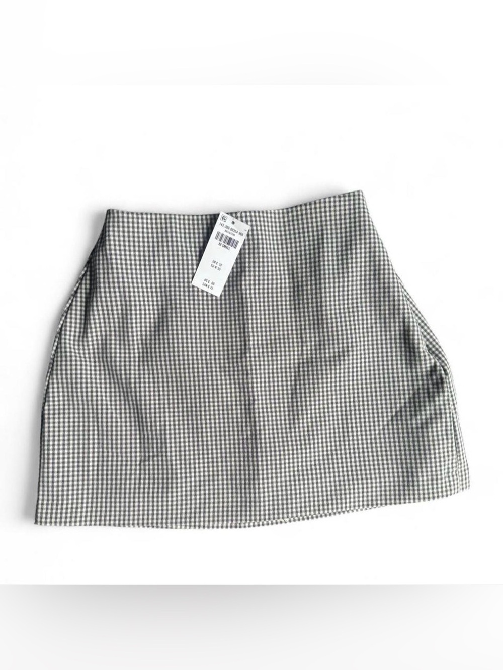 Abercrombie & Fitch Scarlett Mini Skort Curve Love XXS Gray Houndstooth NWT